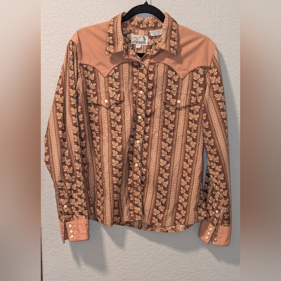 PANHANDLE SLIMS Vintage Retro Style Western Wear Womens Button Down Shirt Size L - Picture 2 of 11